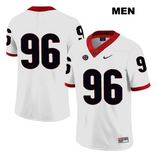 Men's Georgia Bulldogs NCAA #96 Zion Logue Nike Stitched White Legend Authentic No Name College Football Jersey ISD2454HV